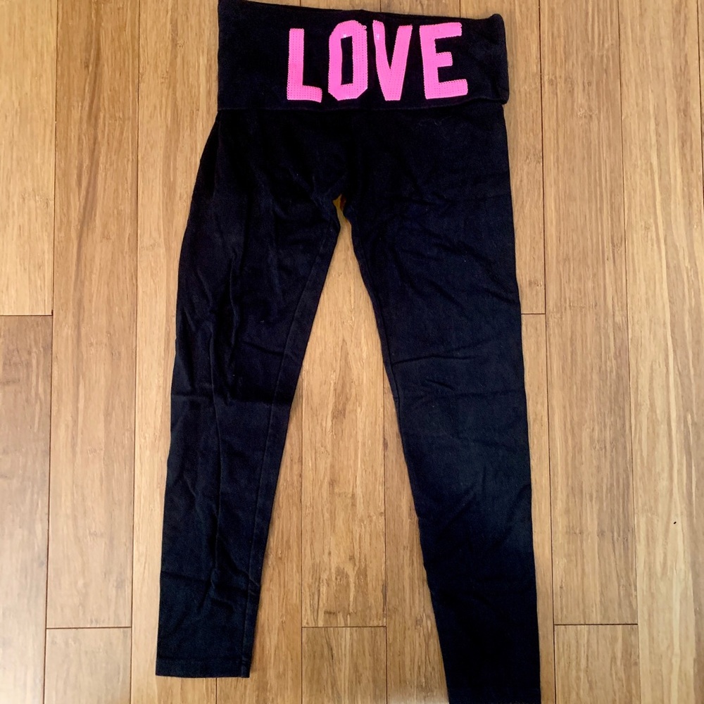 Pink fold over legging